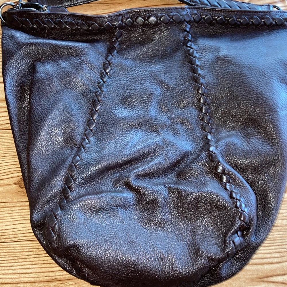 Bottega Veneta dark brown leather hobo handbag